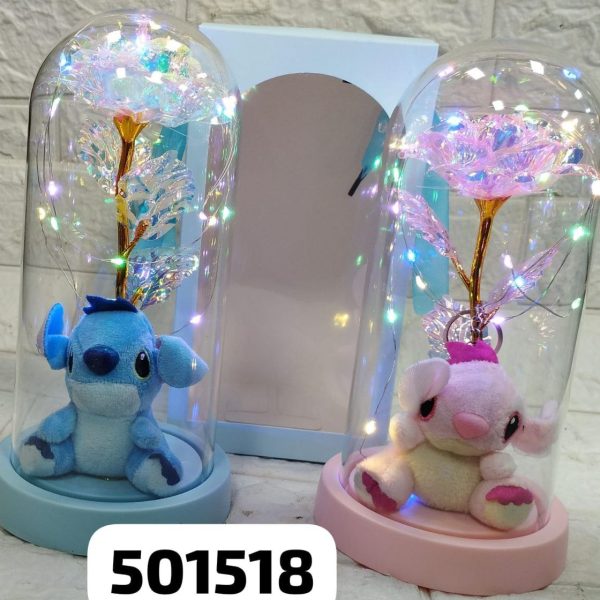 Flor eterna led con peluche Stitch