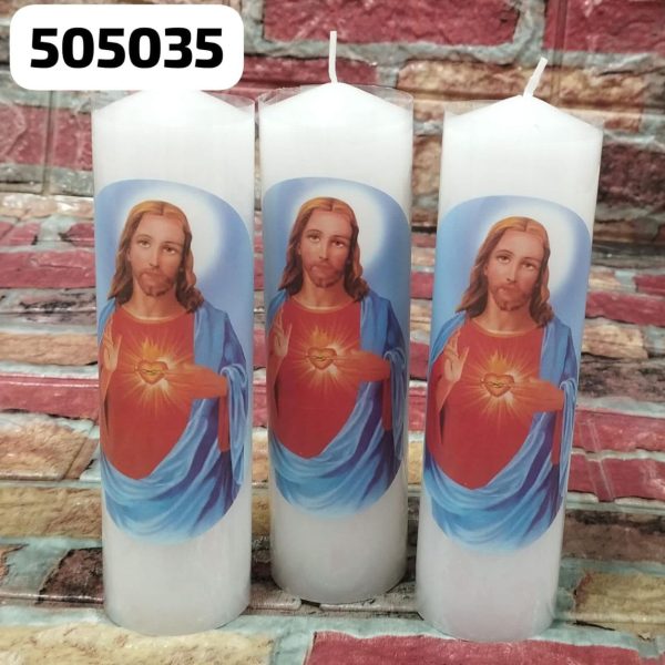 Velas con imagen religiosa